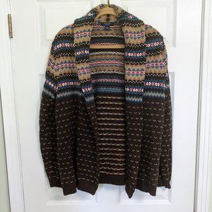 CHAPS Heavy Sweater Cardigan Multicolor Size Large